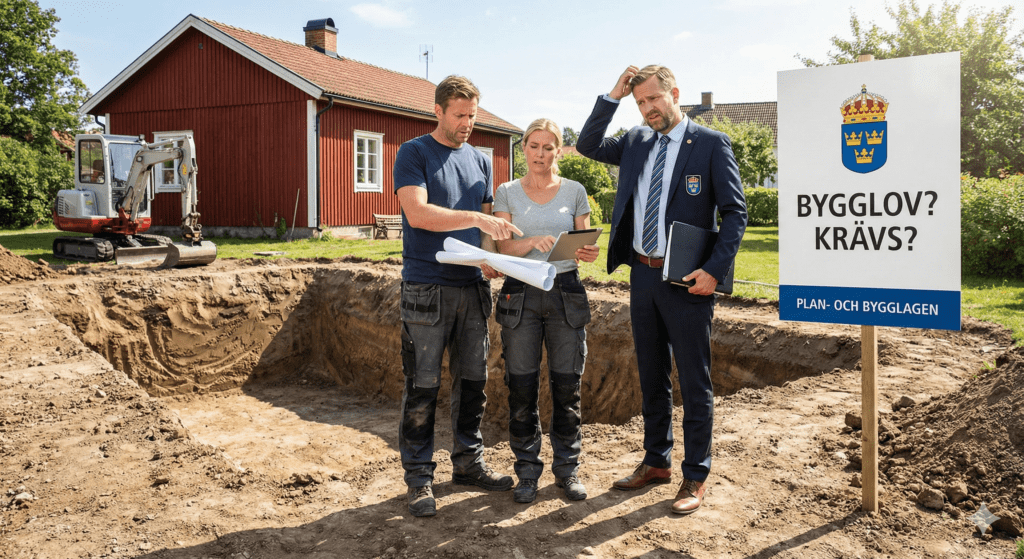 Privat pool vid enbostadshus i Sverige i relation till bygglov